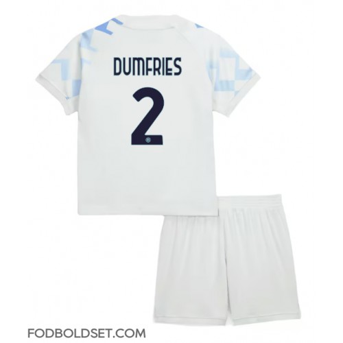 Inter Milan Denzel Dumfries #2 Udebane Trøje Børn 2025-26 Kortærmet (+ Korte bukser)